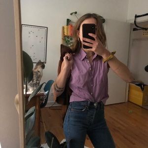 Lilac purple tank button down